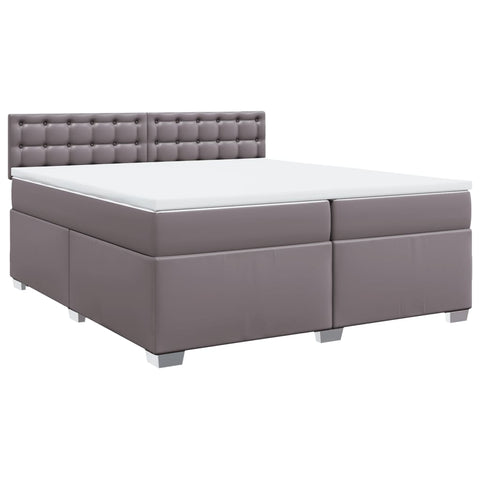 vidaXL Box Spring Bed with Mattress Grey 200x200 cm Faux Leather