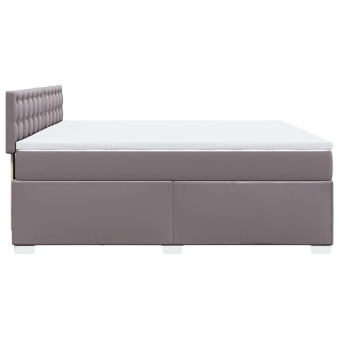 vidaXL Box Spring Bed with Mattress Grey 200x200 cm Faux Leather