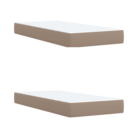 vidaXL Box Spring Bed with Mattress Cappuccino 200x200 cm Faux Leather