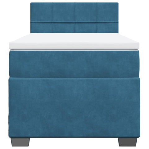 vidaXL Box Spring Bed with Mattress Dark Blue 80x200 cm Velvet