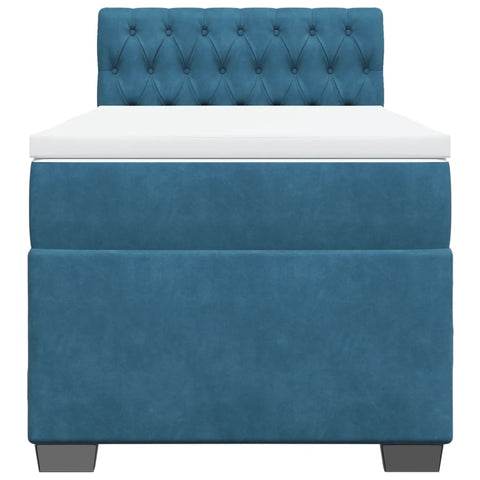 vidaXL Box Spring Bed with Mattress Dark Blue 80x200 cm Velvet