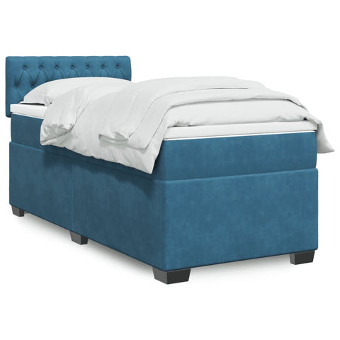 vidaXL Box Spring Bed with Mattress Dark Blue 80x200 cm Velvet