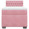 vidaXL Box Spring Bed with Mattress Pink 80x200 cm Velvet