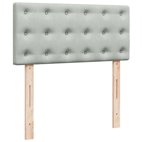 vidaXL Box Spring Bed with Mattress Light Grey 90x190 cm Velvet