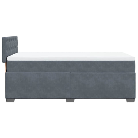 vidaXL Box Spring Bed with Mattress Dark Grey 90x190 cm Velvet