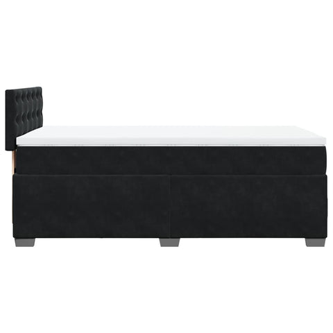 vidaXL Box Spring Bed with Mattress Black 90x190 cm Velvet
