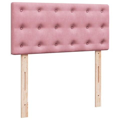 vidaXL Box Spring Bed with Mattress Pink 90x190 cm Velvet