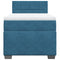 vidaXL Box Spring Bed with Mattress Dark Blue 90x190 cm Velvet