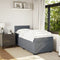 vidaXL Box Spring Bed with Mattress Dark Grey 90x200 cm Velvet