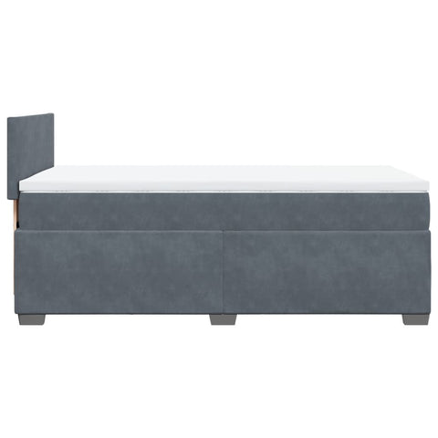 vidaXL Box Spring Bed with Mattress Dark Grey 90x200 cm Velvet