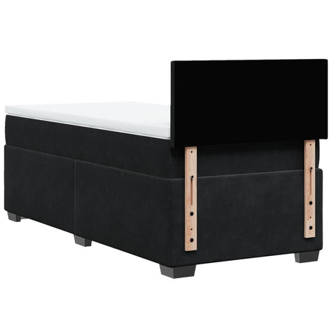 vidaXL Box Spring Bed with Mattress Black 90x200 cm Velvet
