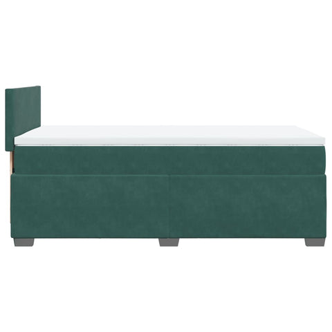 vidaXL Box Spring Bed with Mattress Dark Green 90x200 cm Velvet