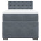 vidaXL Box Spring Bed with Mattress Dark Grey 90x200 cm Velvet
