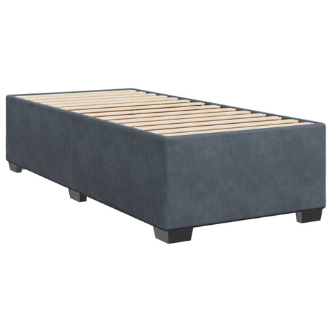vidaXL Box Spring Bed with Mattress Dark Grey 90x200 cm Velvet