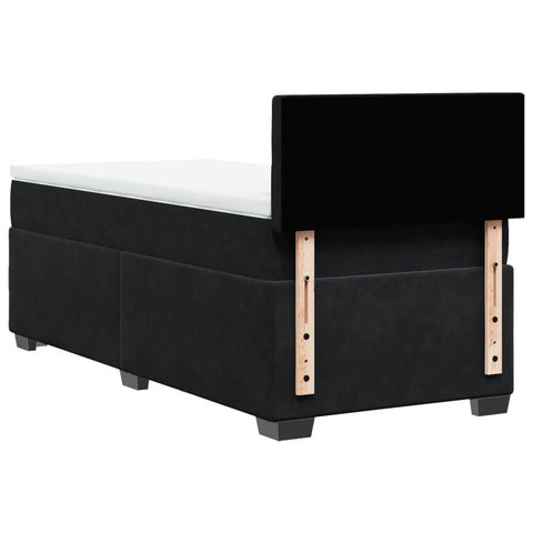 vidaXL Box Spring Bed with Mattress Black 90x200 cm Velvet