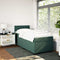 vidaXL Box Spring Bed with Mattress Dark Green 90x200 cm Velvet