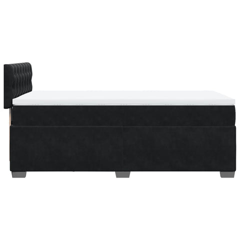 vidaXL Box Spring Bed with Mattress Black 90x200 cm Velvet
