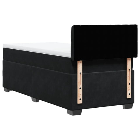 vidaXL Box Spring Bed with Mattress Black 90x200 cm Velvet