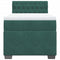 vidaXL Box Spring Bed with Mattress Dark Green 90x200 cm Velvet