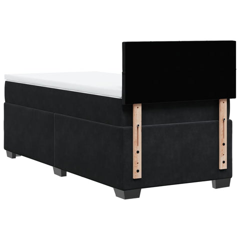 vidaXL Box Spring Bed with Mattress Black 90x200 cm Velvet