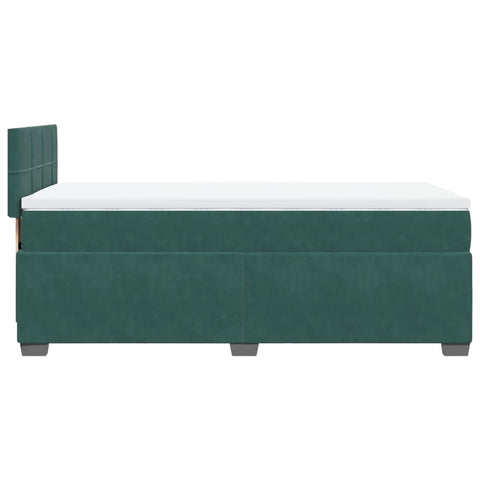 vidaXL Box Spring Bed with Mattress Dark Green 90x200 cm Velvet
