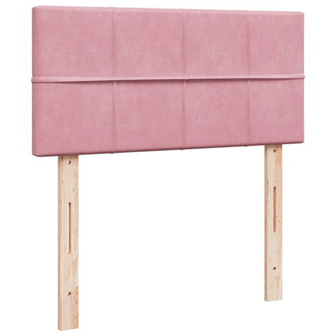 vidaXL Box Spring Bed with Mattress Pink 90x200 cm Velvet