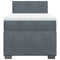 vidaXL Box Spring Bed with Mattress Dark Grey 100x200 cm Velvet