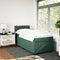vidaXL Box Spring Bed with Mattress Dark Green 100x200 cm Velvet