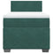 vidaXL Box Spring Bed with Mattress Dark Green 100x200 cm Velvet