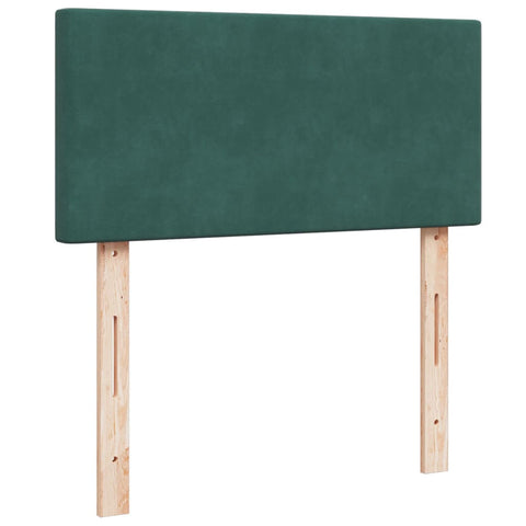 vidaXL Box Spring Bed with Mattress Dark Green 100x200 cm Velvet