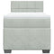 vidaXL Box Spring Bed with Mattress Light Grey 100x200 cm Velvet
