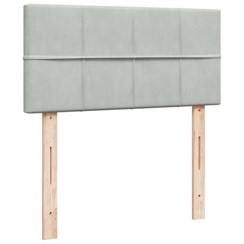 vidaXL Box Spring Bed with Mattress Light Grey 100x200 cm Velvet