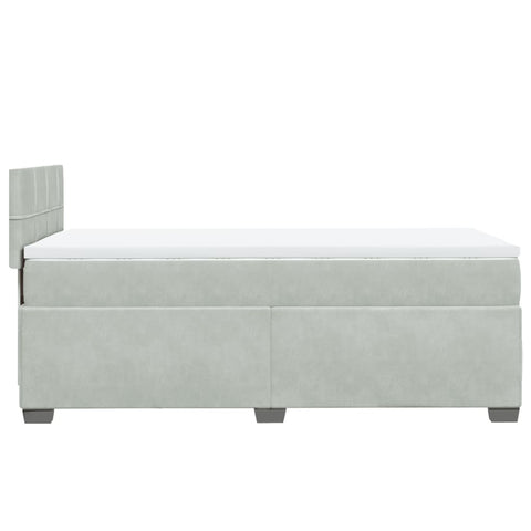 vidaXL Box Spring Bed with Mattress Light Grey 100x200 cm Velvet
