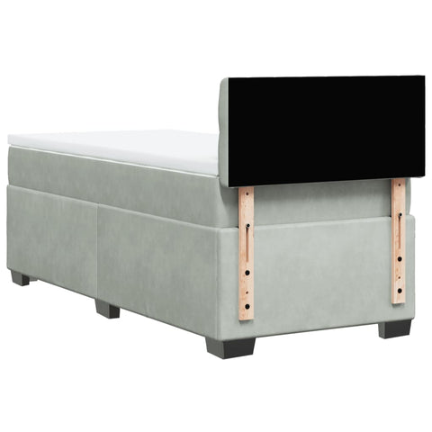 vidaXL Box Spring Bed with Mattress Light Grey 100x200 cm Velvet