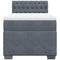 vidaXL Box Spring Bed with Mattress Dark Grey 100x200 cm Velvet