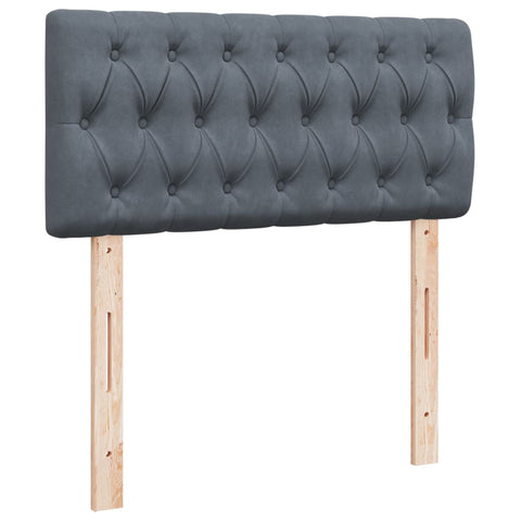vidaXL Box Spring Bed with Mattress Dark Grey 100x200 cm Velvet