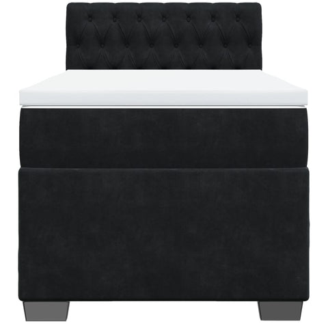 vidaXL Box Spring Bed with Mattress Black 100x200 cm Velvet