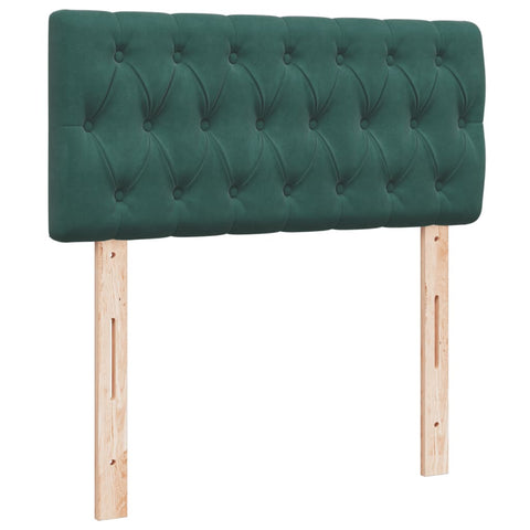 vidaXL Box Spring Bed with Mattress Dark Green 100x200 cm Velvet