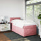 vidaXL Box Spring Bed with Mattress Pink 100x200 cm Velvet