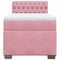 vidaXL Box Spring Bed with Mattress Pink 100x200 cm Velvet