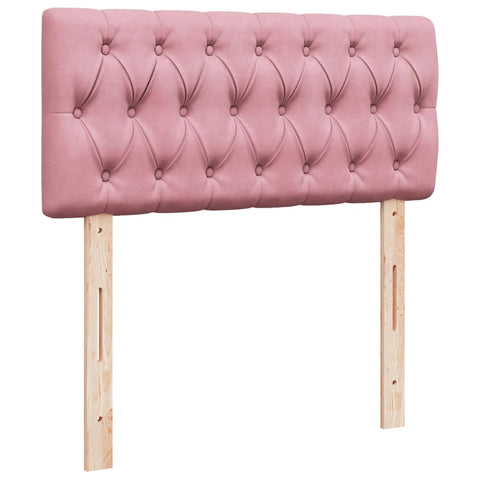vidaXL Box Spring Bed with Mattress Pink 100x200 cm Velvet