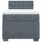 vidaXL Box Spring Bed with Mattress Dark Grey 100x200 cm Velvet