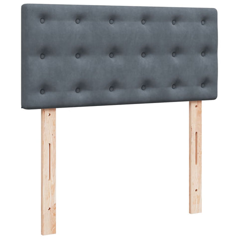 vidaXL Box Spring Bed with Mattress Dark Grey 100x200 cm Velvet