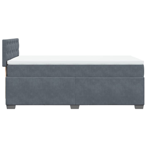 vidaXL Box Spring Bed with Mattress Dark Grey 100x200 cm Velvet