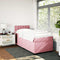 vidaXL Box Spring Bed with Mattress Pink 100x200 cm Velvet
