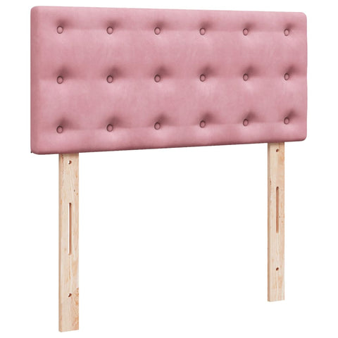 vidaXL Box Spring Bed with Mattress Pink 100x200 cm Velvet