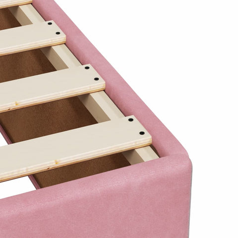 vidaXL Box Spring Bed with Mattress Pink 100x200 cm Velvet