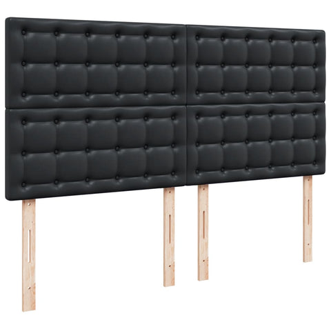 vidaXL Box Spring Bed with Mattress Black 200x200 cm Faux Leather