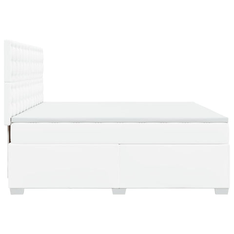 vidaXL Box Spring Bed with Mattress White 200x200 cm Faux Leather
