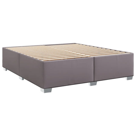 vidaXL Box Spring Bed with Mattress Grey 200x200 cm Faux Leather